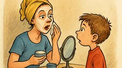 Banc: Un copil o privea pe mama sa