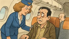 Banc: Stewardesa îl întreabă: ați mai zburat?