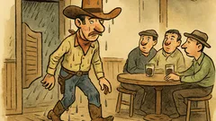 Banc: Un cowboy intră într-un bar...