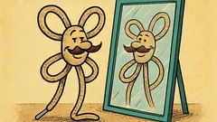 Banc: Un șnur se uită în oglindă...