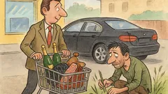 Banc: Un tip elegant iese din magazin select