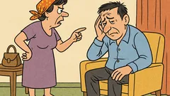 Banc: Soția întreabă: «Îmi dai salariul?»