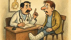 Banc: Domn’ doctor, mă doare piciorul...