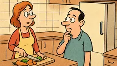 Banc: „Dragă, mă ajuți să gătesc?”