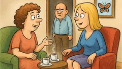 Banc: Două femei stau de vorbă despre căsnicie