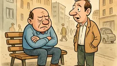 Banc: Un tip se întâlnește prin oraș cu