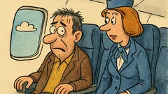 Banc: Văzând un pasager neliniștit, stewardesa îl întreabă